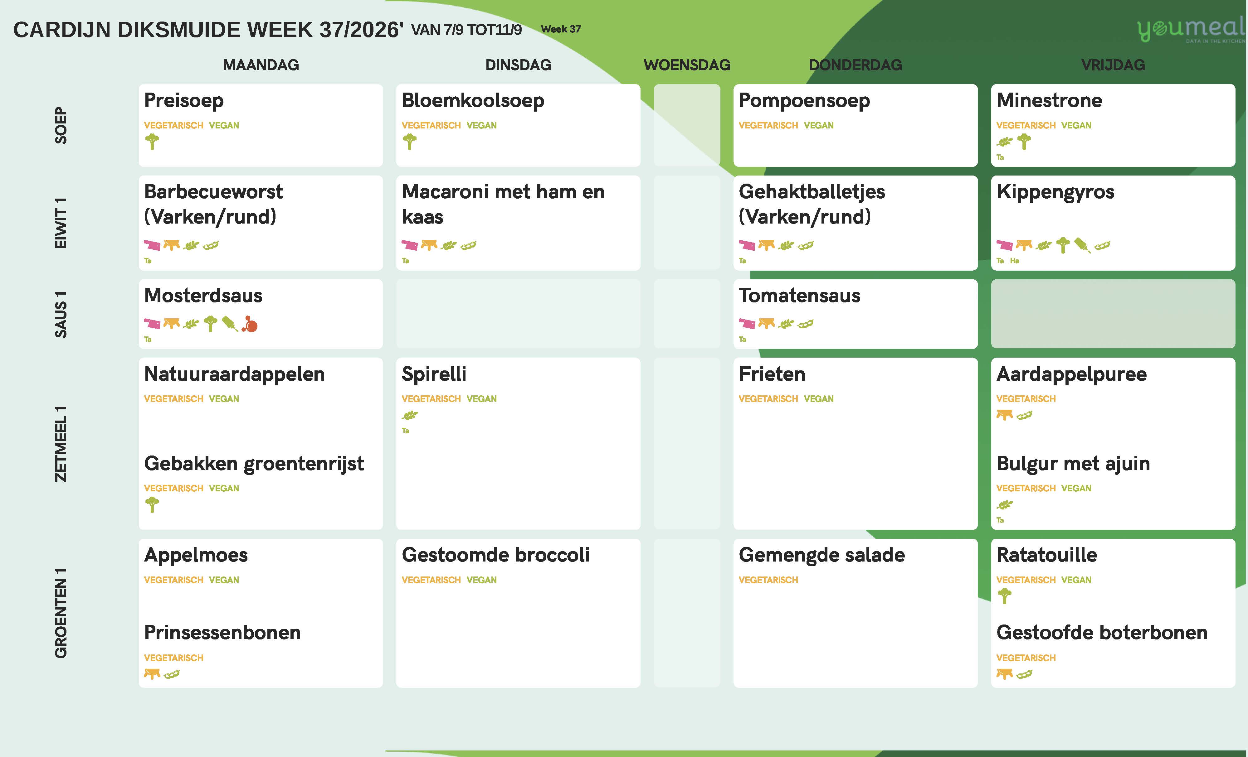 Schoolmenu week 37